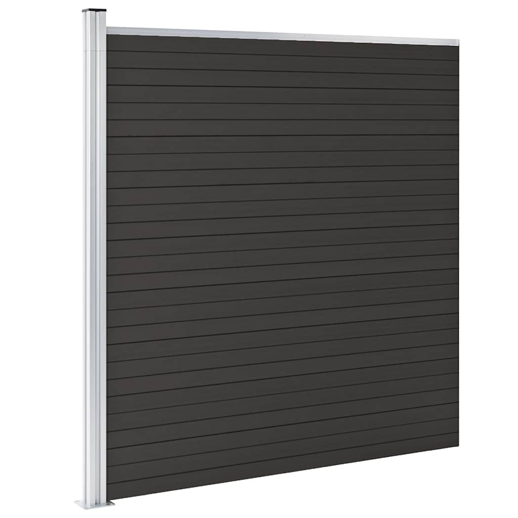 Pannello di Recinzione WPC 175x186 cm Nero