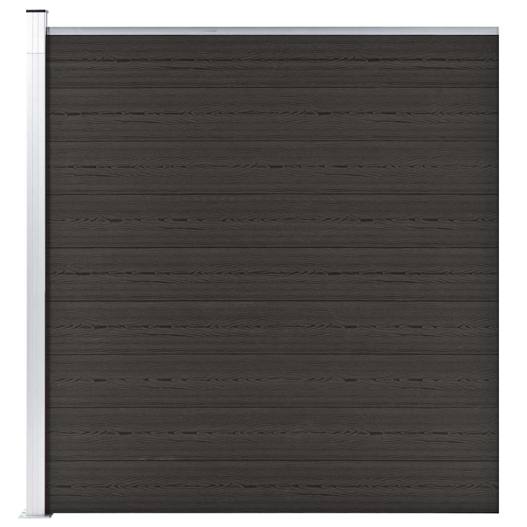 Pannello di Recinzione WPC 175x186 cm Nero