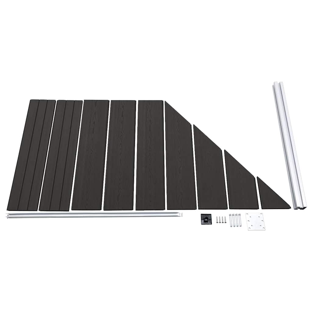Pannello di Recinzione in WPC 95x(105-180) cm Nero
