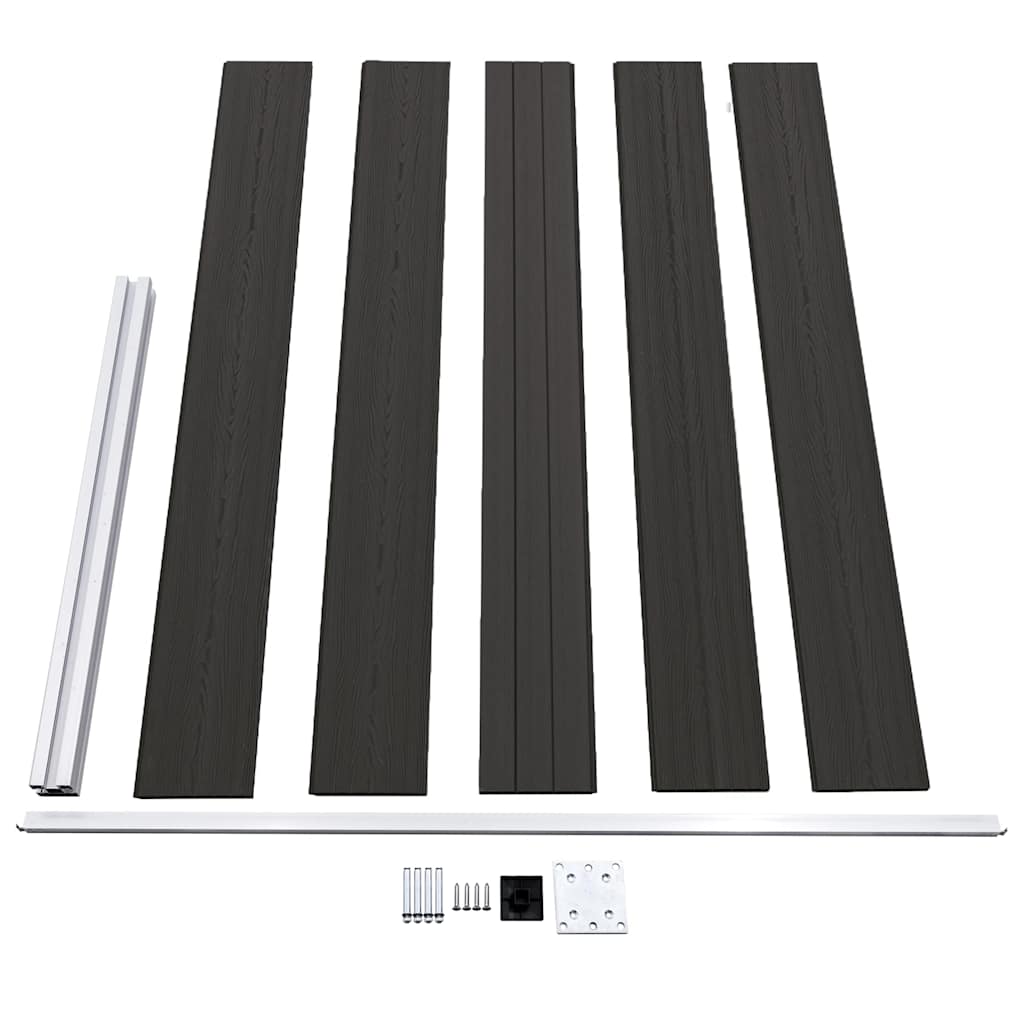 Pannello di Recinzione in WPC 175x105 cm Nero