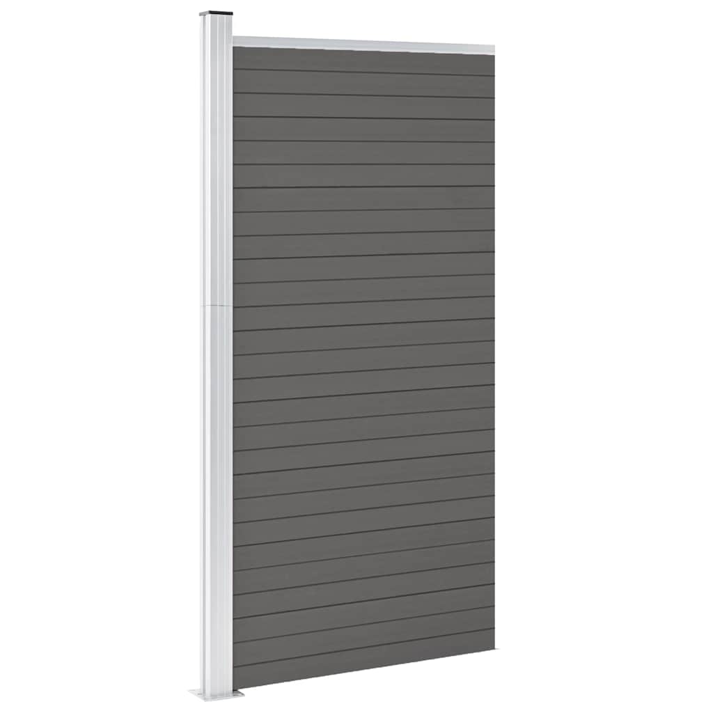 Pannello di Recinzione WPC 95x186 cm Grigio