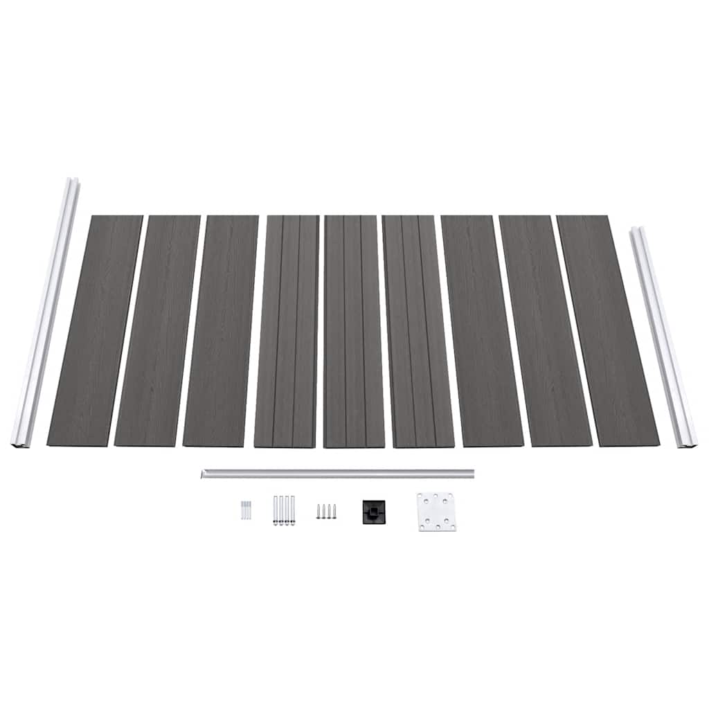 Pannello di Recinzione WPC 95x186 cm Grigio