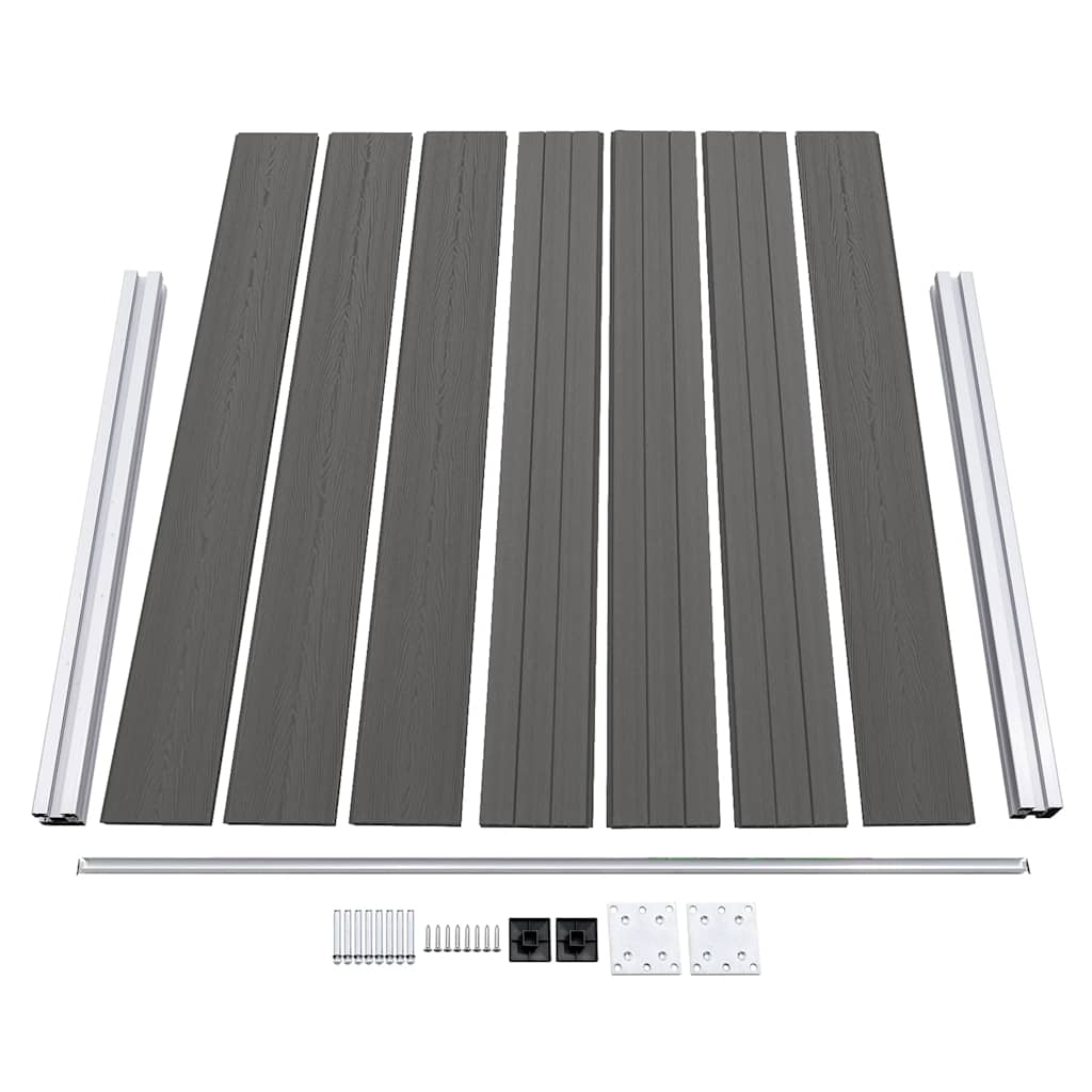 Pannello di Recinzione WPC 180x146 cm Grigio