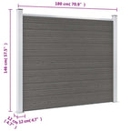 Pannello di Recinzione WPC 180x146 cm Grigio
