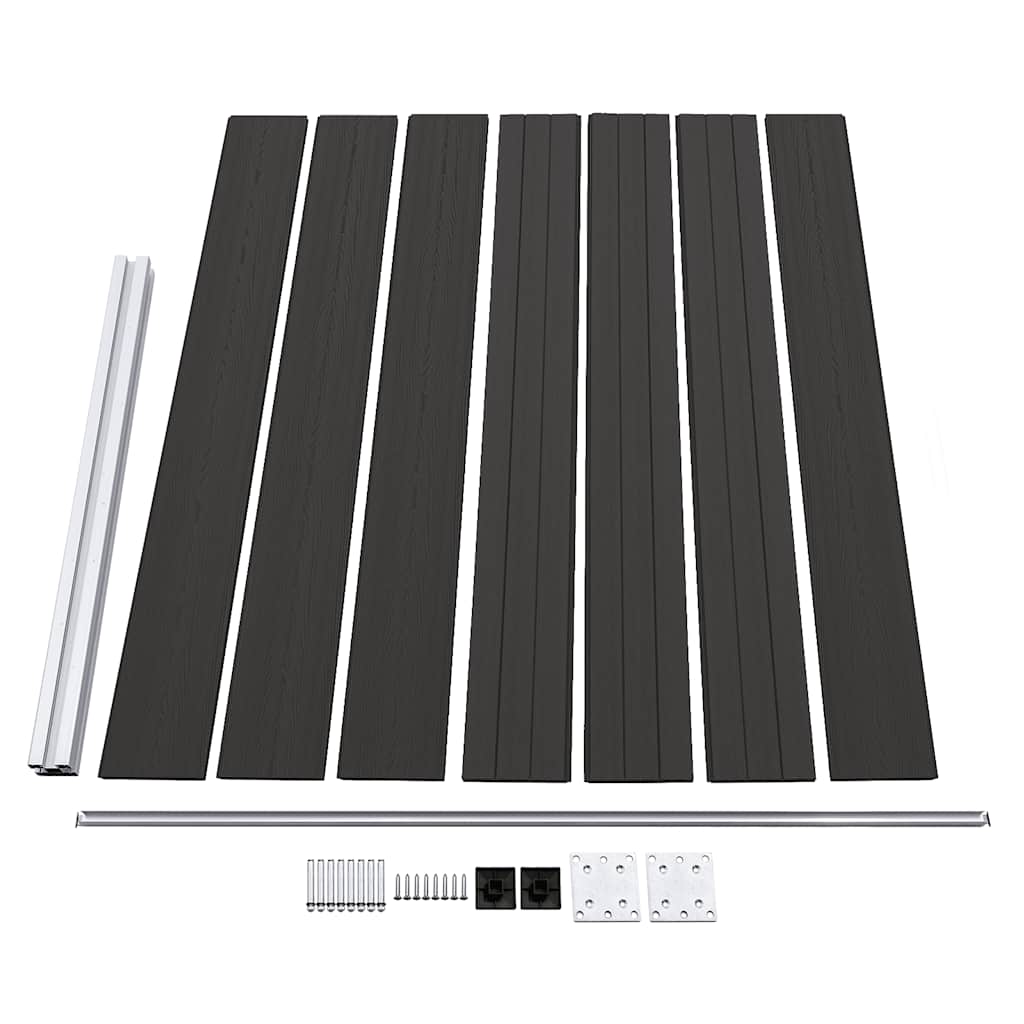 Pannello di Recinzione in WPC 175x146 cm Nero