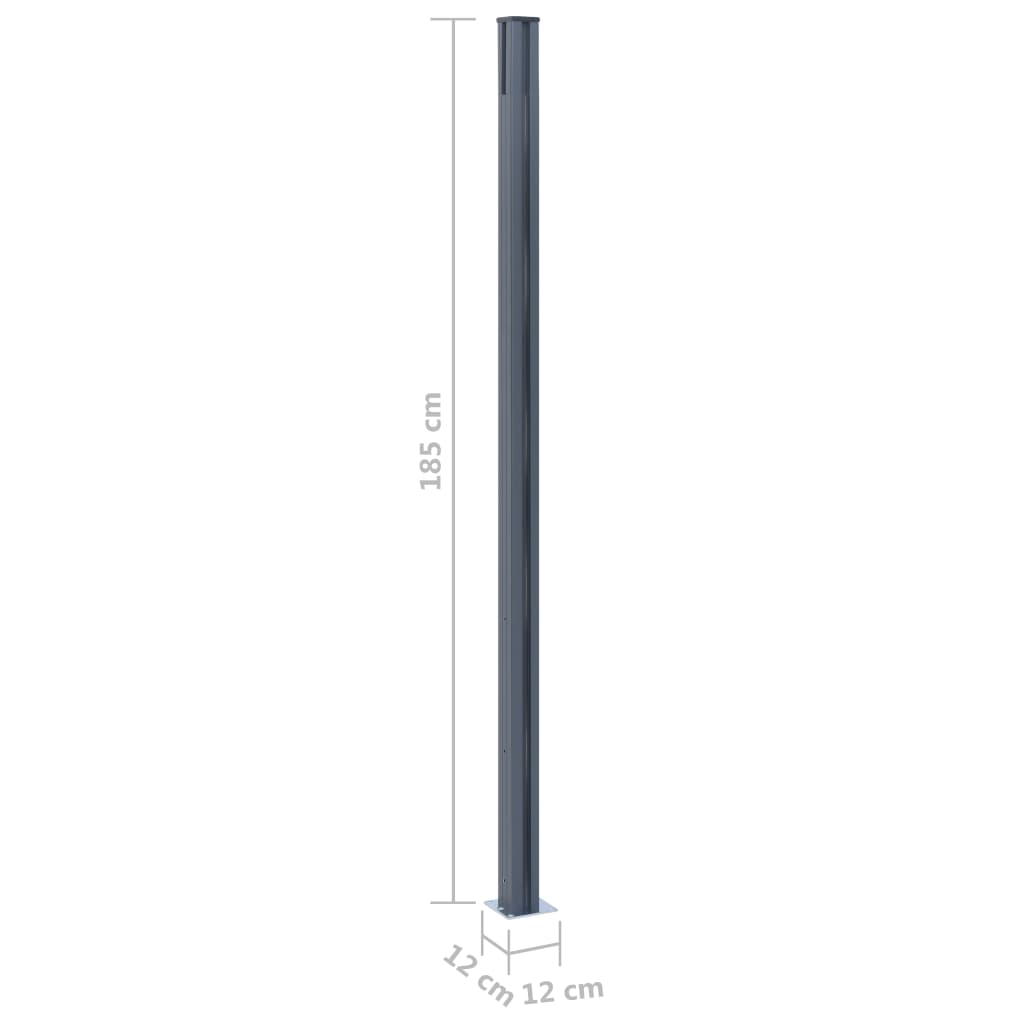 Pali di Recinzione 2 pz Grigio Scuro 185 cm in Alluminio
