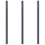 Pali di Recinzione 3 pz Grigio Scuro 185 cm in Alluminio