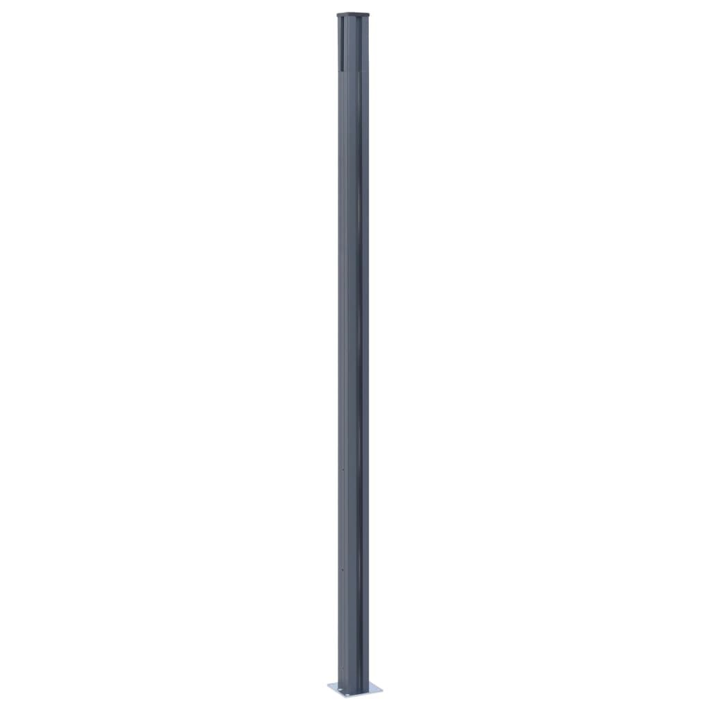 Pali di Recinzione 3 pz Grigio Scuro 185 cm in Alluminio