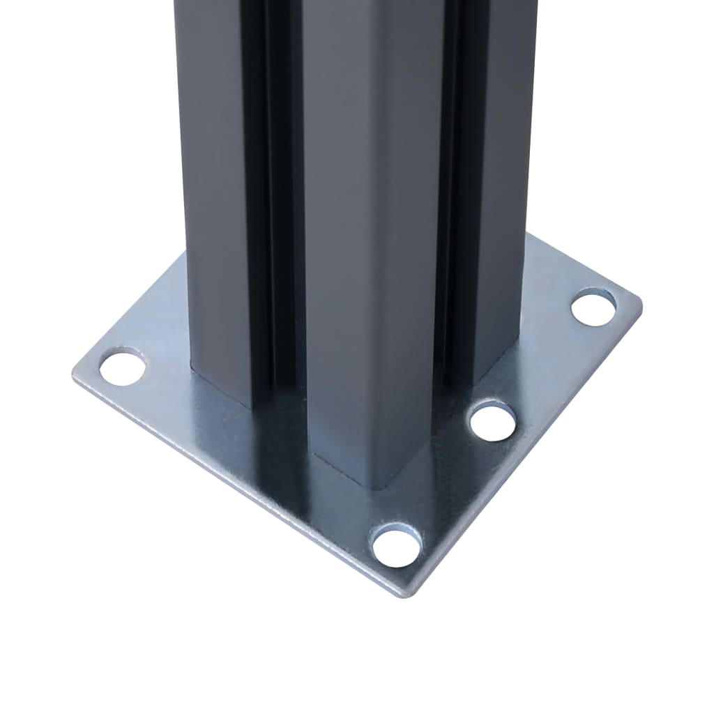 Pali di Recinzione 3 pz Grigio Scuro 185 cm in Alluminio