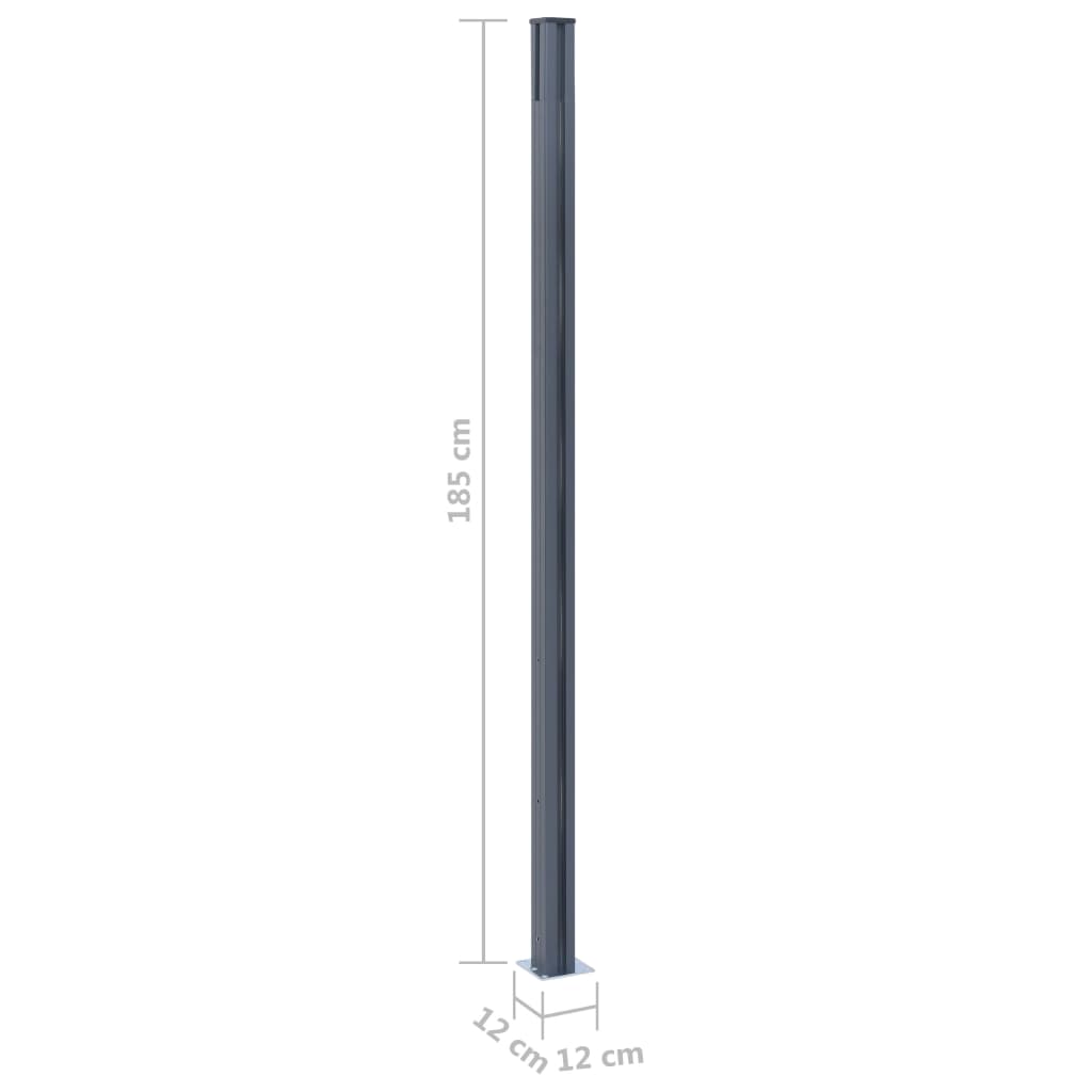 Pali di Recinzione 3 pz Grigio Scuro 185 cm in Alluminio