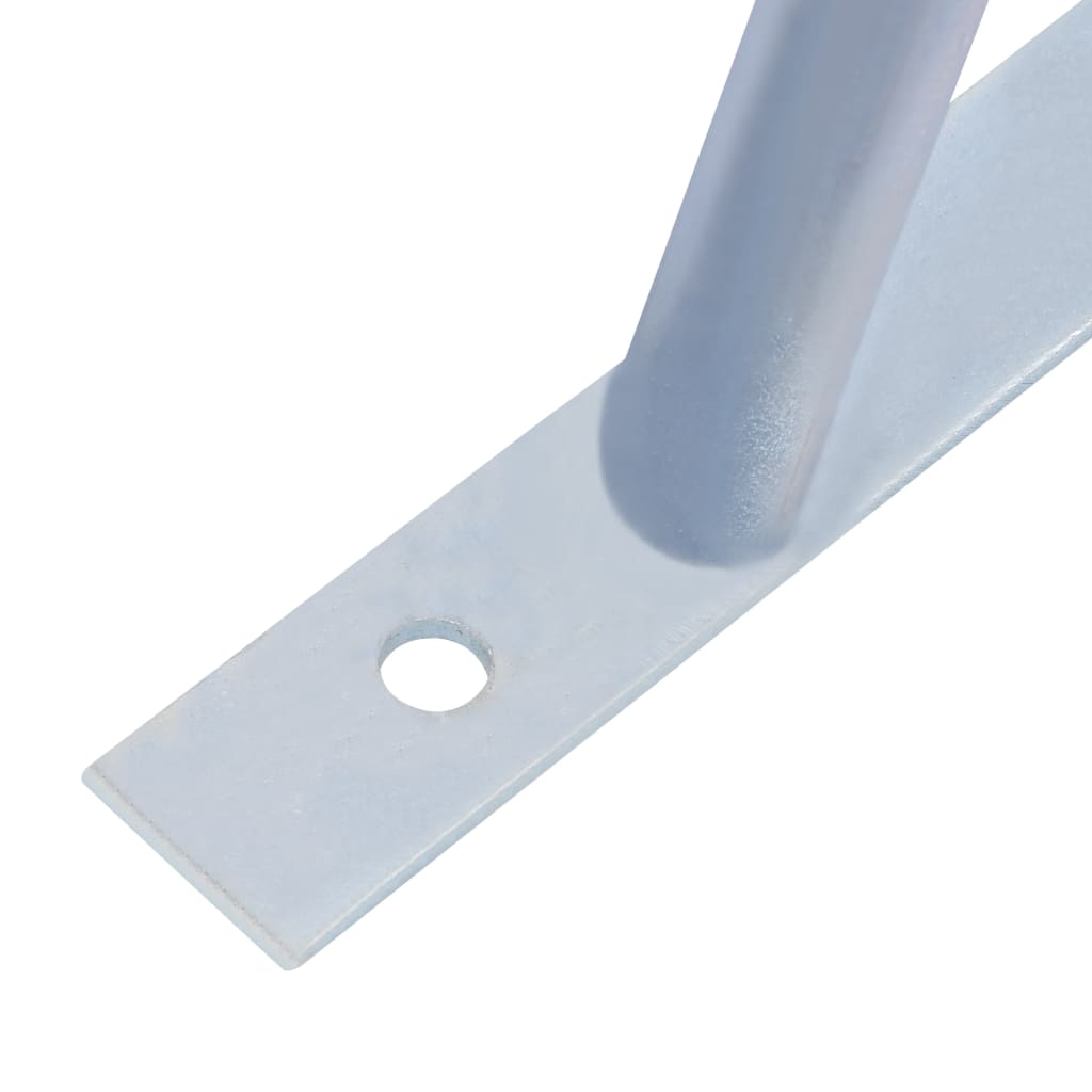 Staffe di Supporto per Recinzione 2 pz in Acciaio Zincato