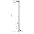 Doccia da Giardino 215 cm in Acciaio Inossidabile 304