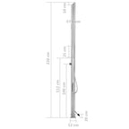 Doccia da Giardino 220 cm in Acciaio Inossidabile 304