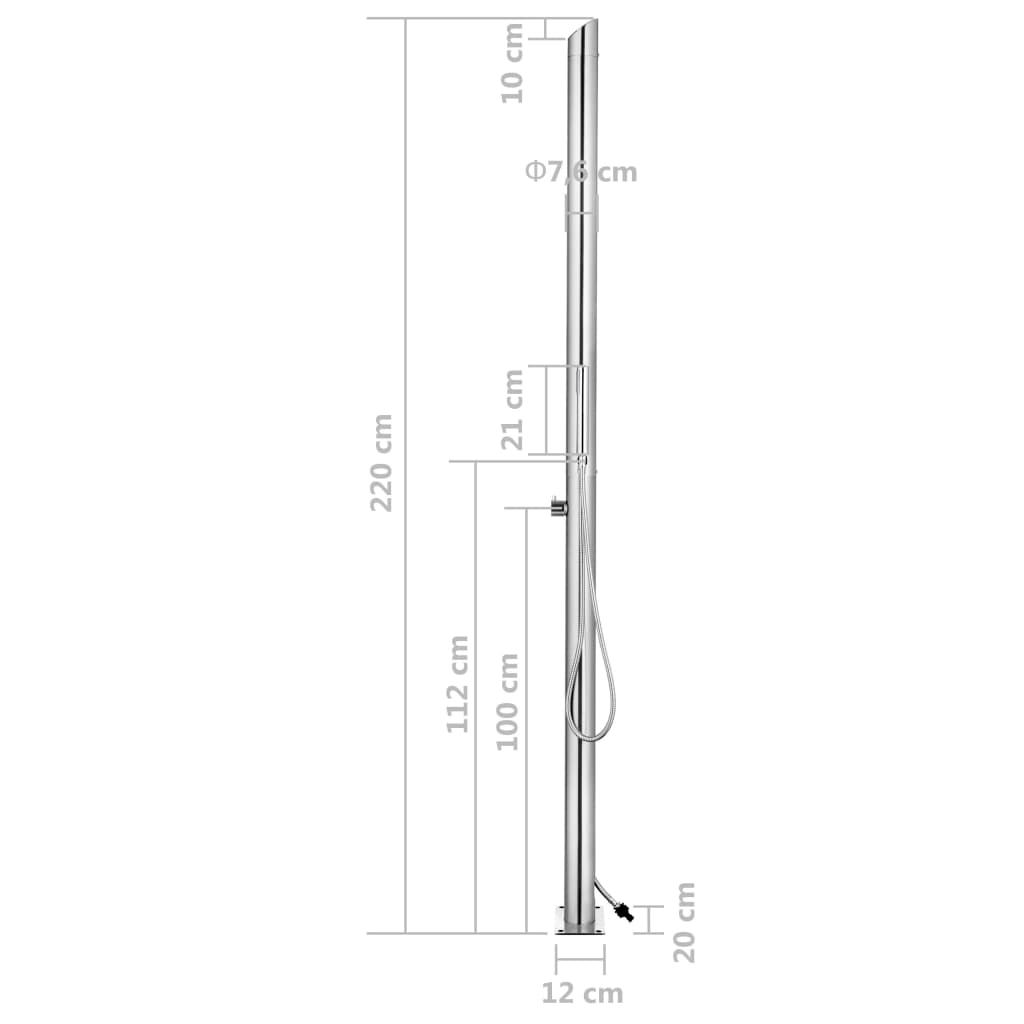 Doccia da Giardino 220 cm in Acciaio Inossidabile 304