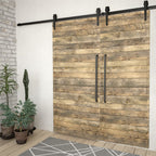 Kit di Binari per Porte Scorrevoli 2 pz 200 cm Acciaio Nero