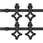 Kit di Binari per Porte Scorrevoli 2 pz 200 cm Acciaio Nero