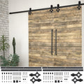 Kit di Binari per Porte Scorrevoli 2 pz 200 cm Acciaio Nero