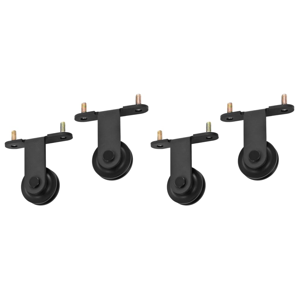 Kit Binari per Porte Scorrevoli 2 pz 183 cm Acciaio Nero