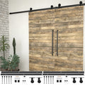 Kit di Binari per Porte Scorrevoli 2 pz 200 cm Acciaio Nero