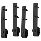 Kit di Binari per Porte Scorrevoli 2 pz 200 cm Acciaio Nero