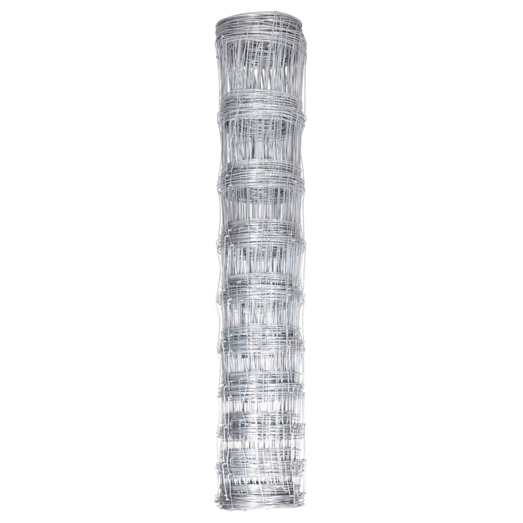 Recinzione da Giardino in Acciaio Zincato 50x1,5 m Argento