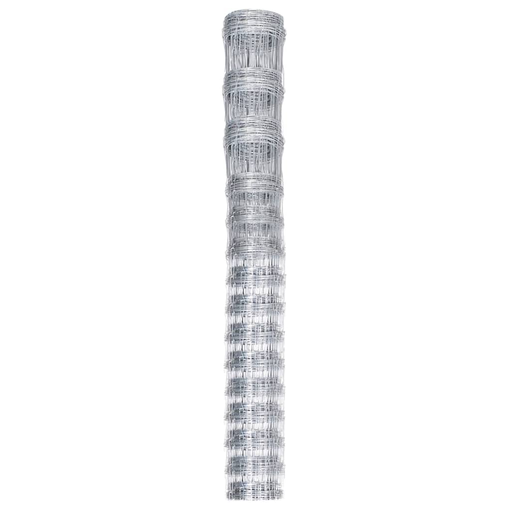 Recinzione da Giardino in Acciaio Zincato 50x1,6 m Argento