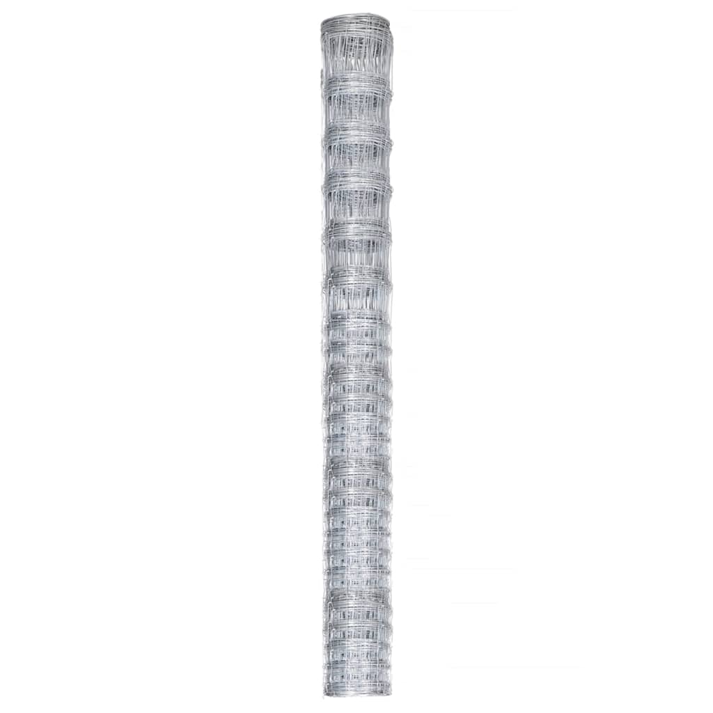 Recinzione da Giardino in Acciaio Zincato 50x1,6 m Argento