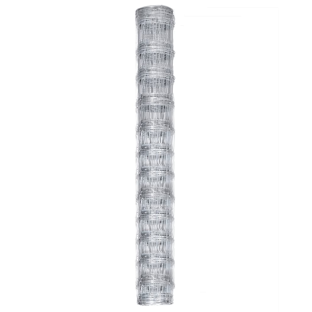 Recinzione da Giardino in Acciaio Zincato 50x1,25 m Argento