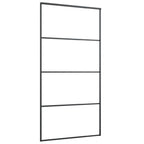 Porta Scorrevole in Vetro ESG e Alluminio 102,5x205 cm Nera