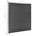 Set Pannelli di Recinzione in WPC 353x186 cm Nero