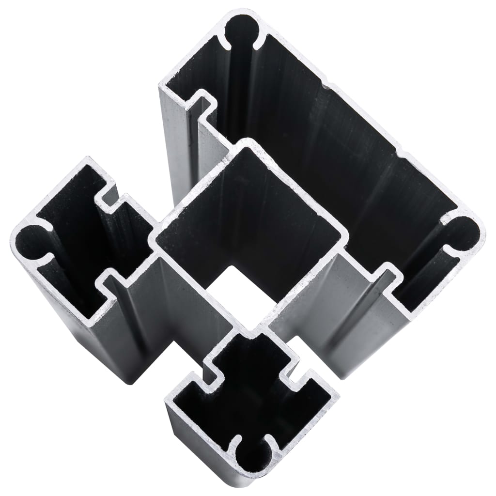 Set Pannelli di Recinzione in WPC 353x186 cm Nero
