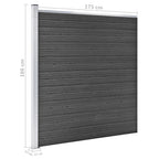Set Pannelli di Recinzione in WPC 526x186 cm Nero