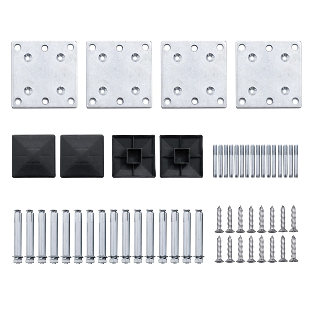 Set Pannelli di Recinzione in WPC 526x186 cm Nero