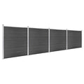 Set Pannelli di Recinzione in WPC 699x186 cm Nero