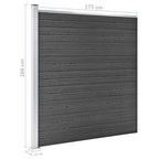 Set Pannelli di Recinzione in WPC 699x186 cm Nero
