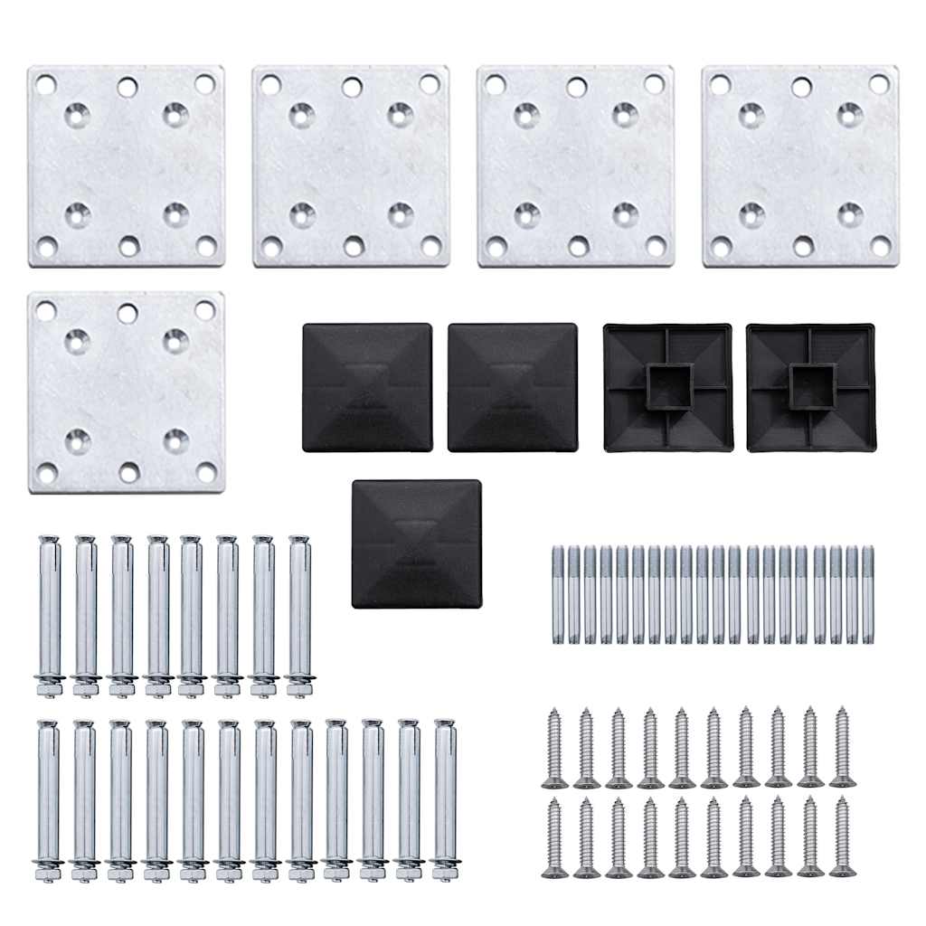 Set Pannelli di Recinzione in WPC 699x186 cm Nero