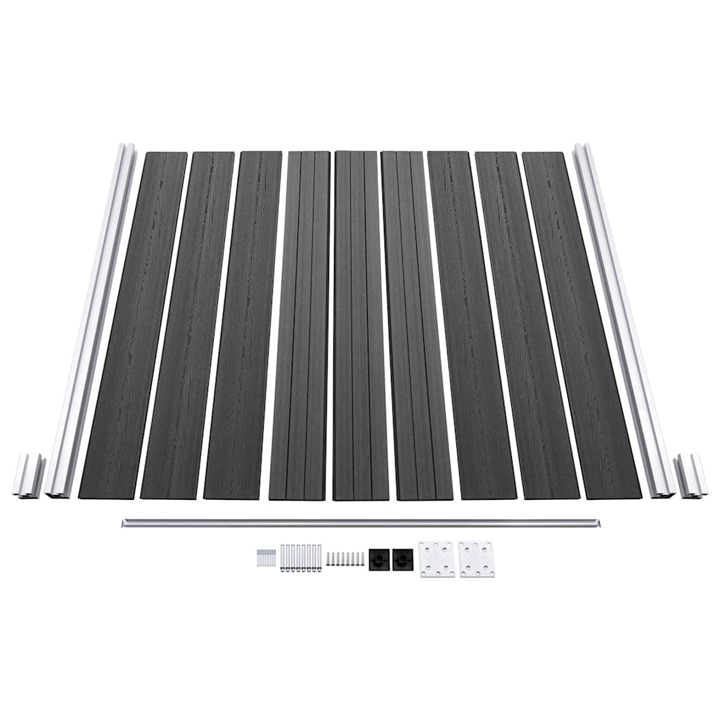 Set Pannelli di Recinzione in WPC 872x186 cm Nero