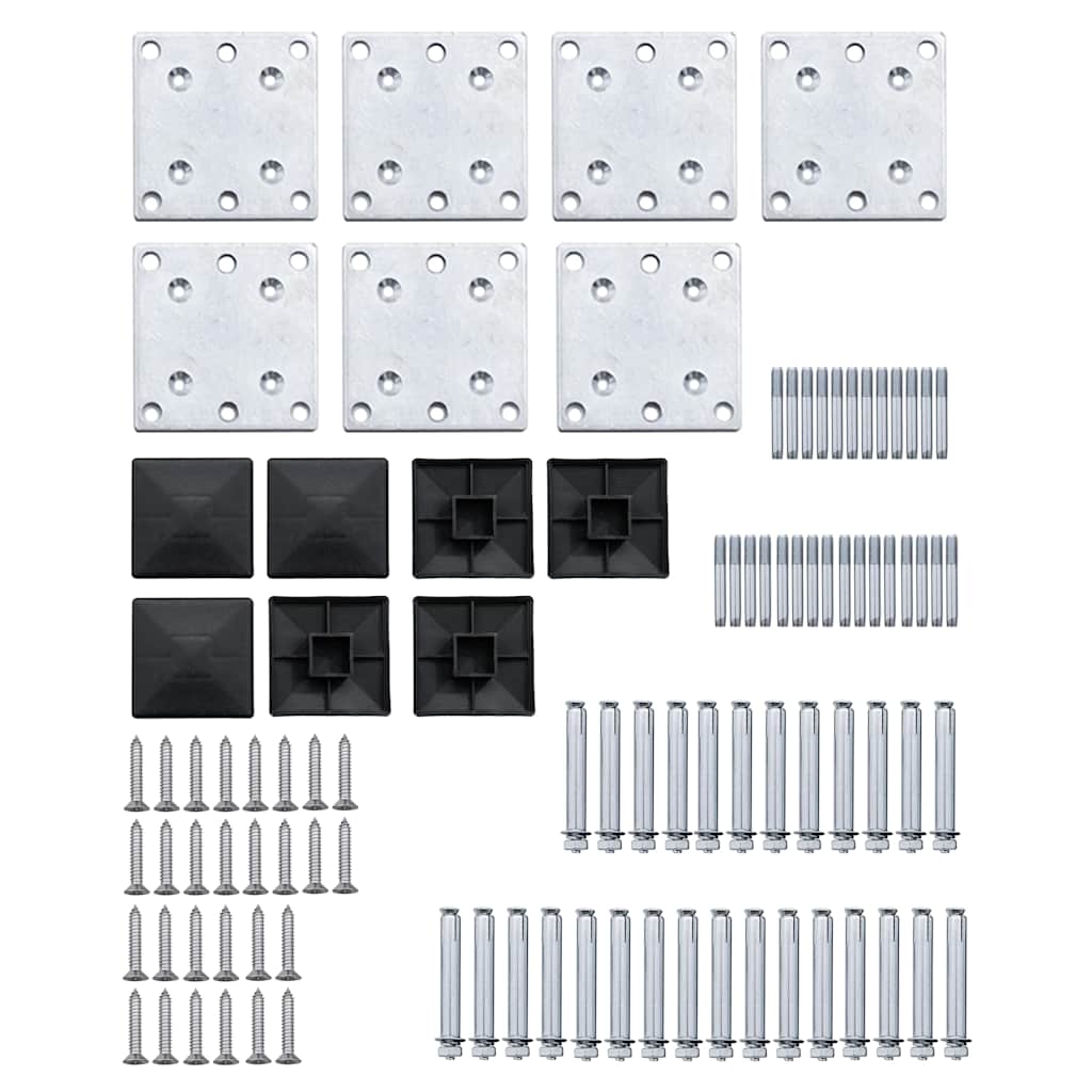 Set Pannelli di Recinzione in WPC 1045x186 cm Nero