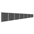 Set Pannelli di Recinzione WPC 1218x186 cm Nero