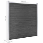 Set Pannelli di Recinzione WPC 1218x186 cm Nero