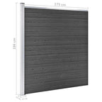 Set Pannelli di Recinzione WPC 1218x186 cm Nero