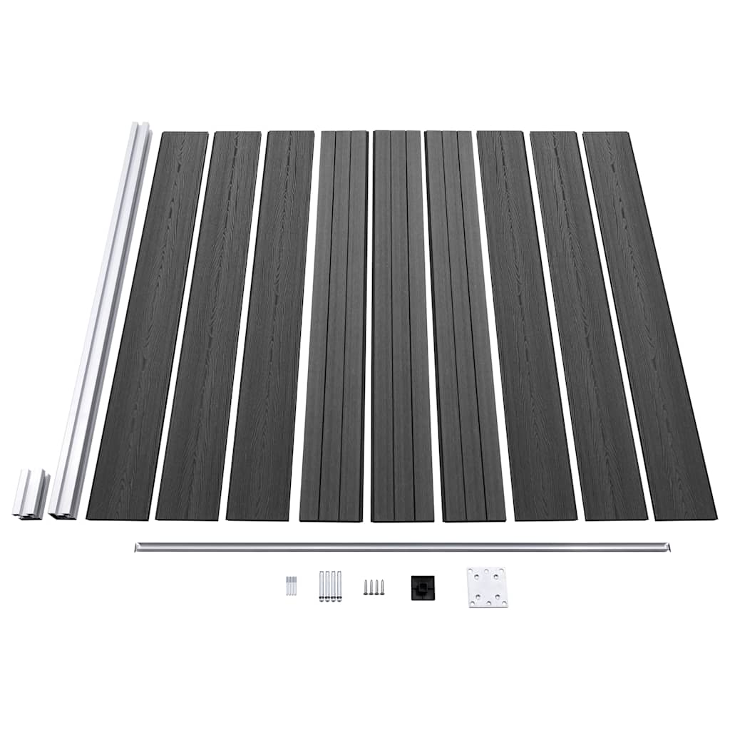 Set Pannelli di Recinzione WPC 1218x186 cm Nero