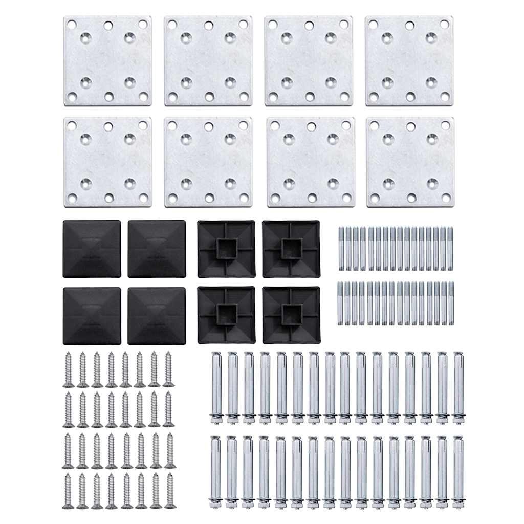 Set Pannelli di Recinzione WPC 1218x186 cm Nero