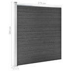 Set Pannelli di Recinzione in WPC 1391x186 cm Nero