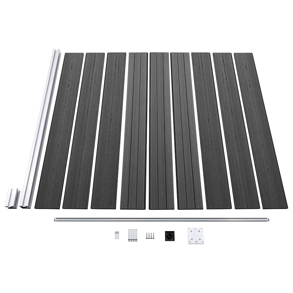 Set Pannelli di Recinzione in WPC 1391x186 cm Nero