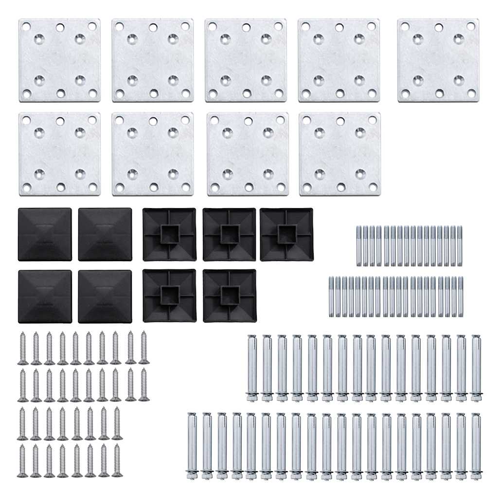 Set Pannelli di Recinzione in WPC 1391x186 cm Nero