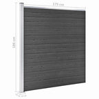 Set Pannelli di Recinzione in WPC 1564x186 cm Nero
