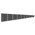 Set Pannelli di Recinzione WPC 1737x186 cm Nero