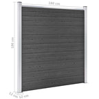 Set Pannelli di Recinzione WPC 1737x186 cm Nero