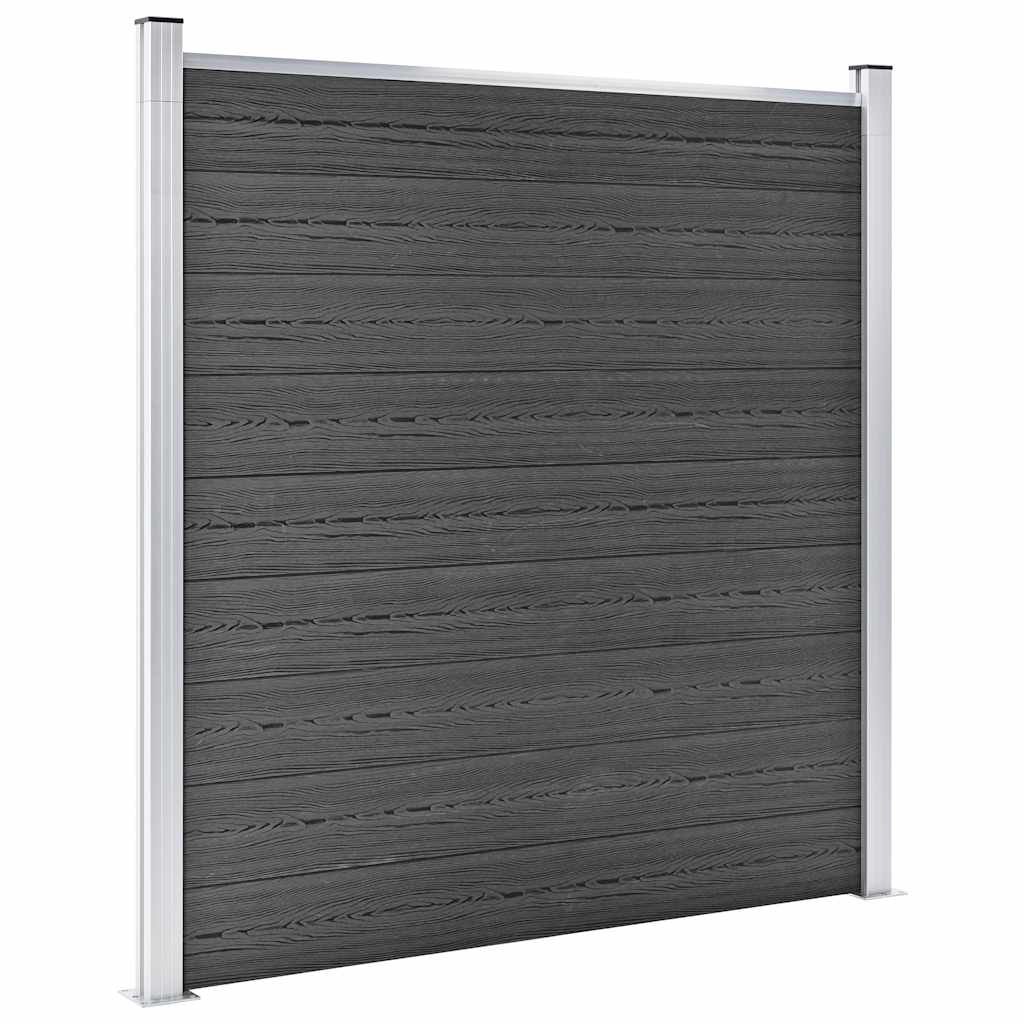 Set Pannelli di Recinzione WPC 1737x186 cm Nero